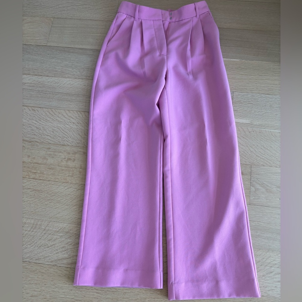 Abercrombie and Fitch High-Waist Wide Leg Pants - Pink